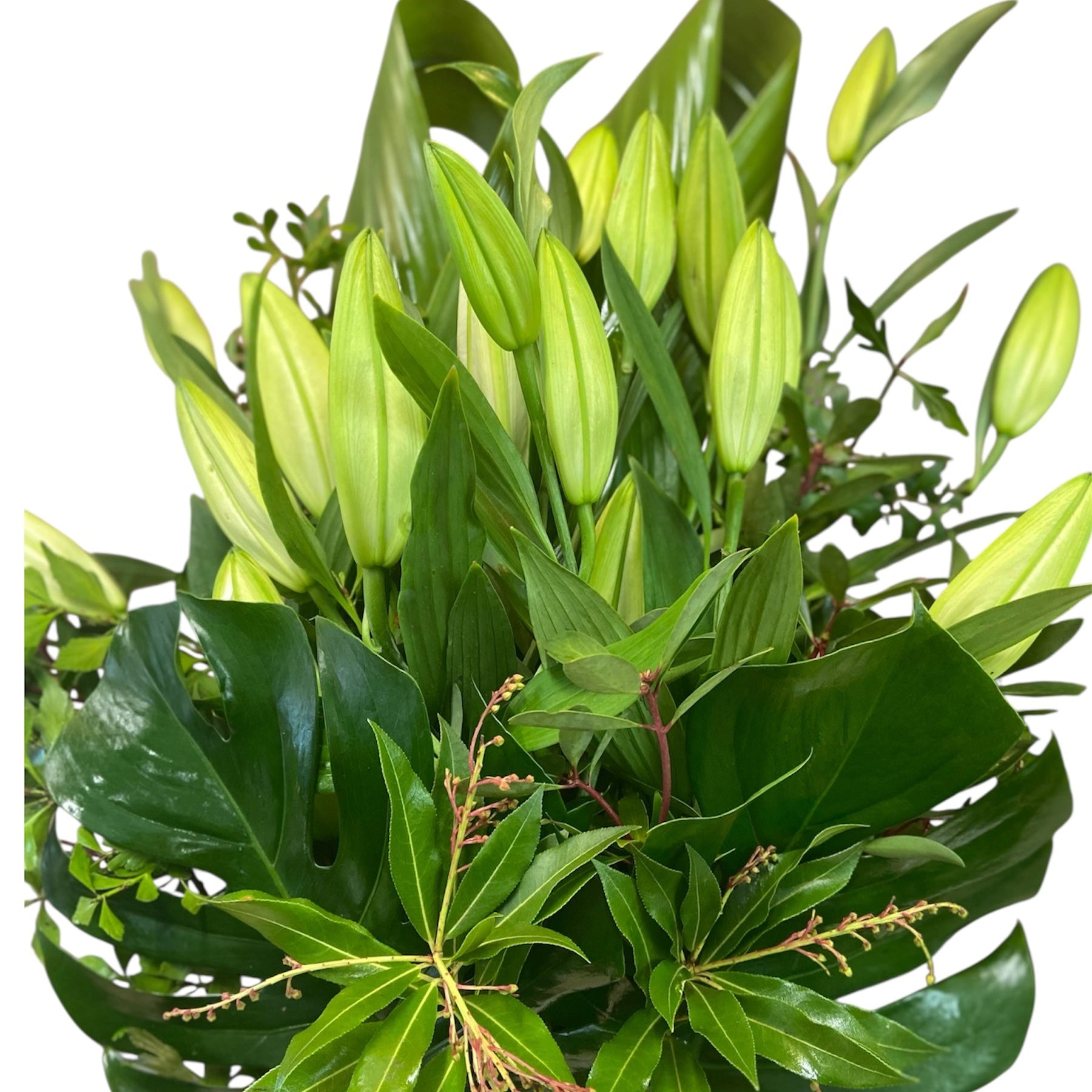 Our Karen bouquet is named after our florist /owner/designer and this is her signature design. This design is what sets our florist apart. It is made using seasonal blooms that are available from our local Tasmanian growers and flower markets each day. It is one of our most popular choices.Predominately Oriental Lillies.

Its affordable, fresh, gorgeously wrapped, and comes with a typed card message.