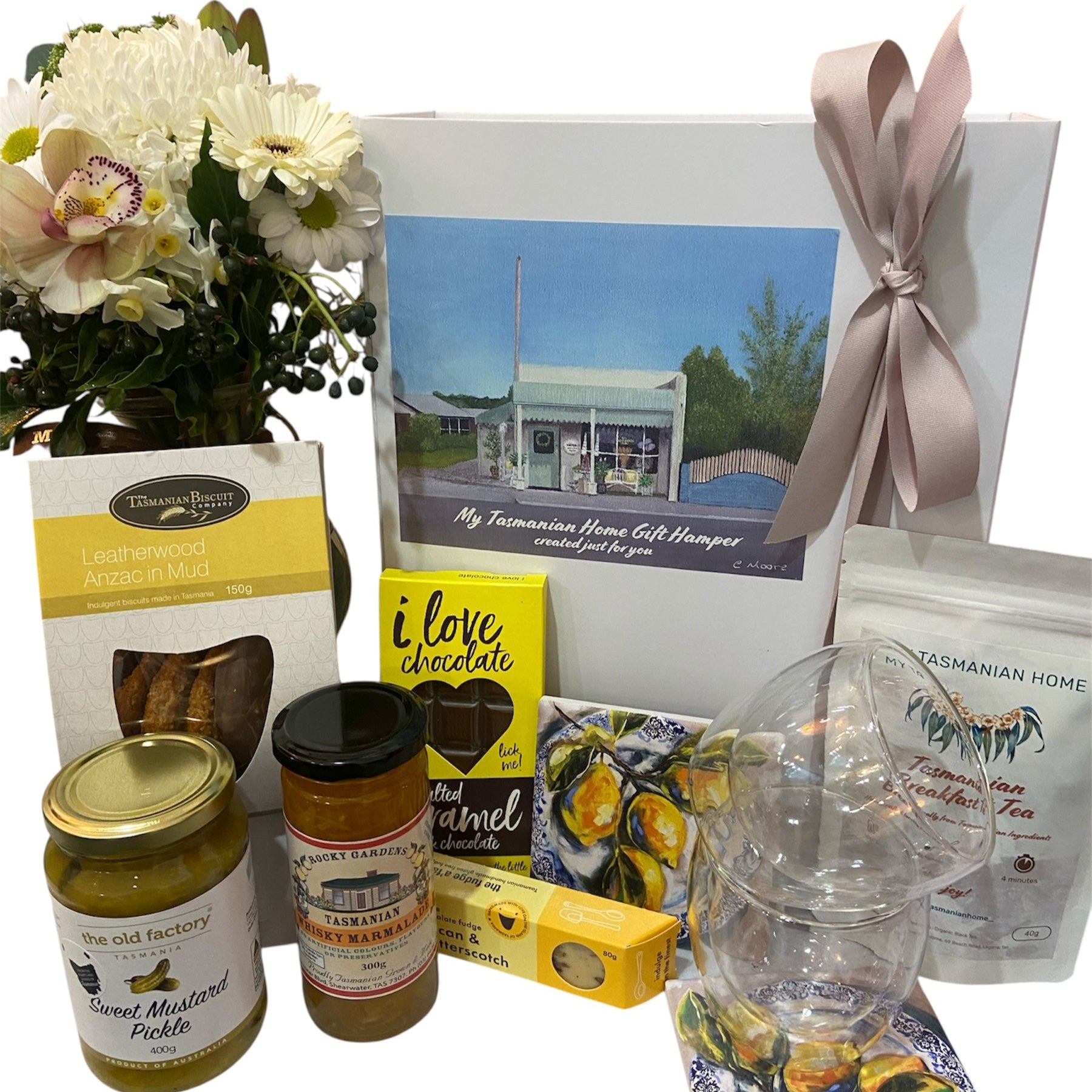 Yellow Delicious Hamper with Flowers