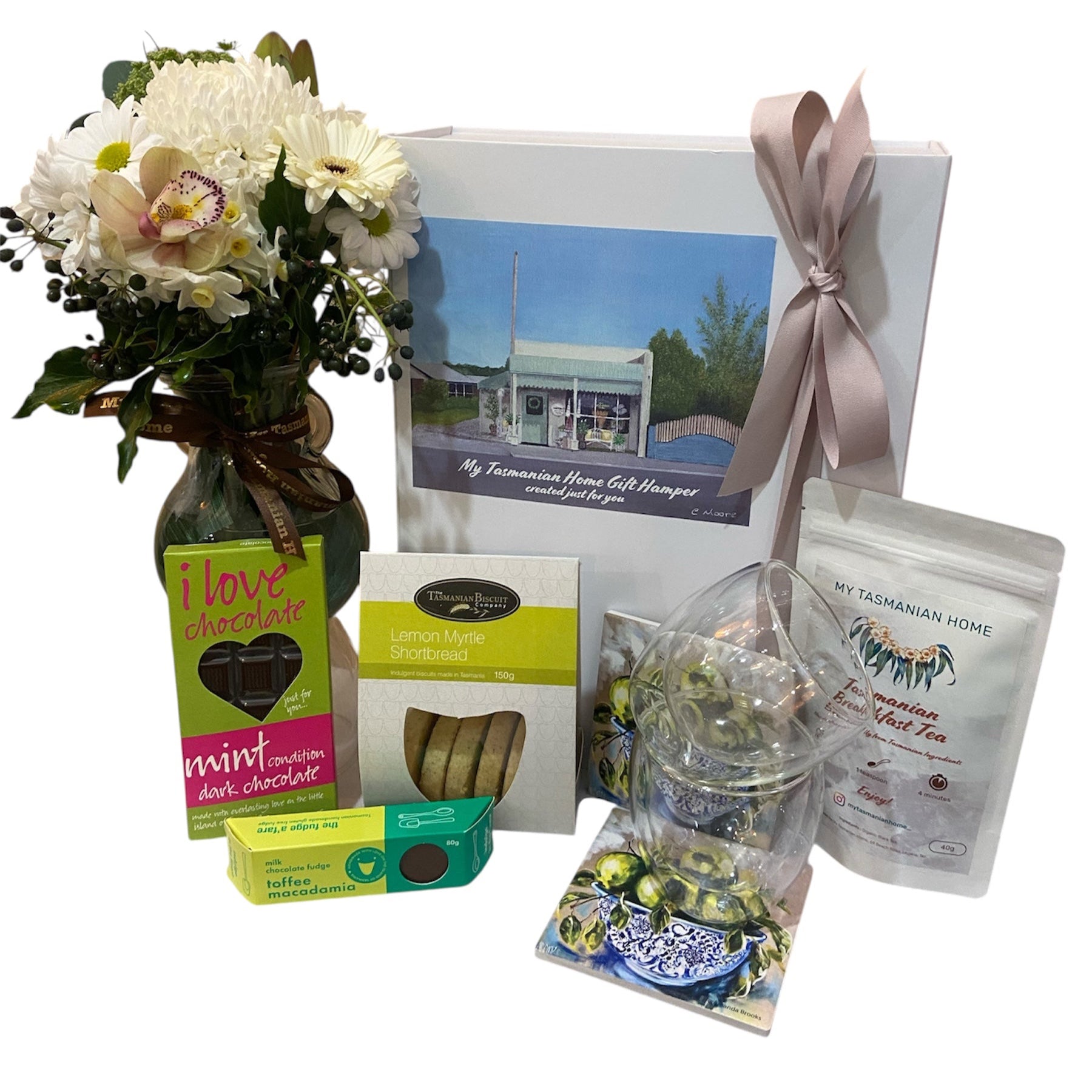 Green Luxe Hamper with Flowers