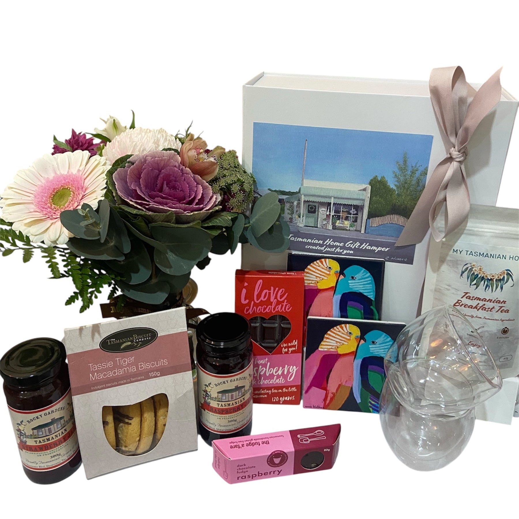 Perfectly Pink Hamper with Flowers