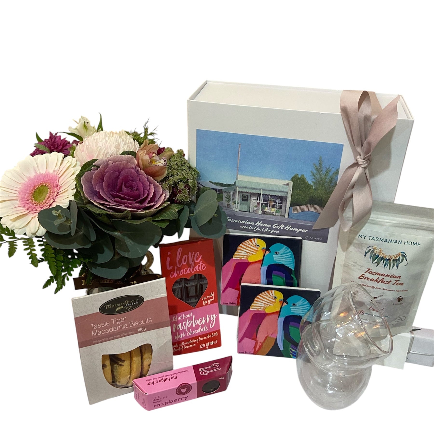 Just Because Pink Hamper with Flowers