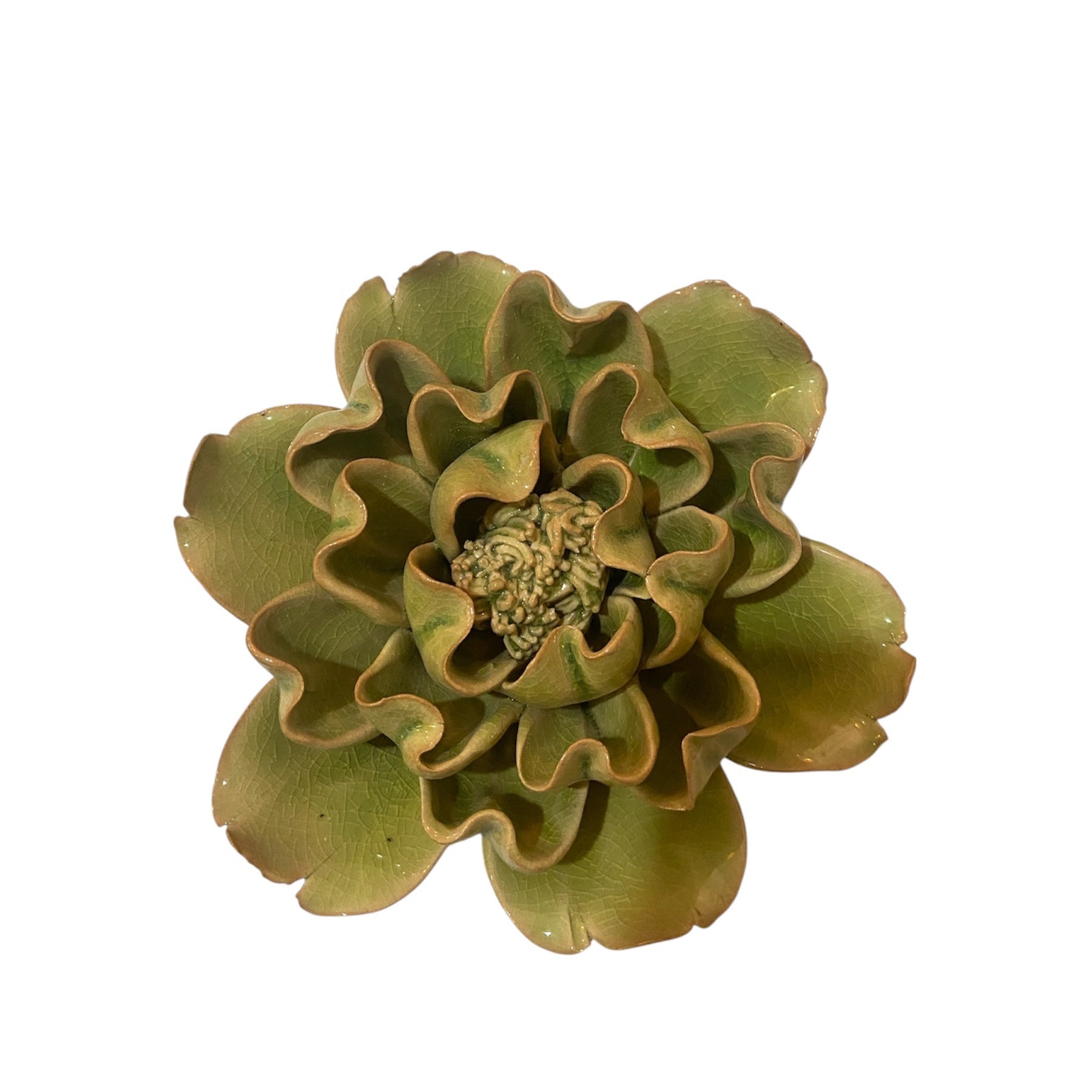 Ceramic Flower - Olive Green