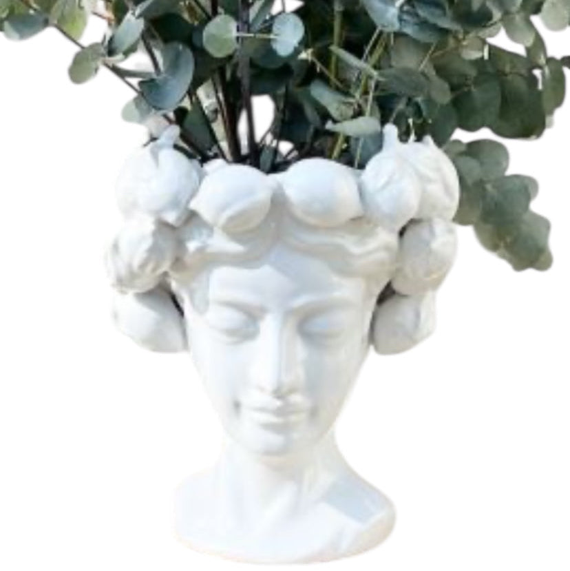 Ceramic Head Vase with lemon head pattern