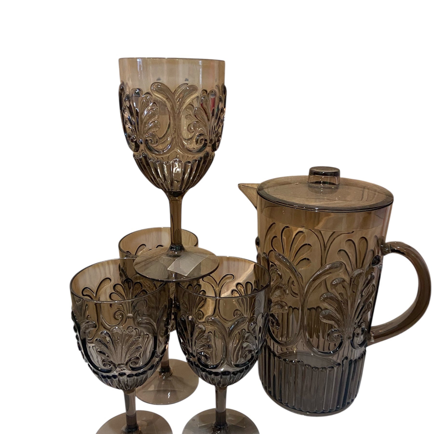 Acrylic Entertainers Glasses (4) and Jug